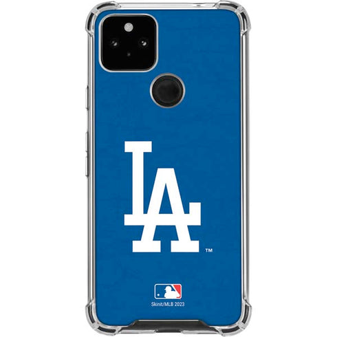 MLB Los Angeles Dodgers - Solid Distressed Google Pixel 5a 5G Clear Case